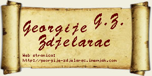 Georgije Zdjelarac vizit kartica
